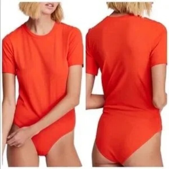 Free People In My Tee Capri Orange Bodysuit - Picture 1 of 5